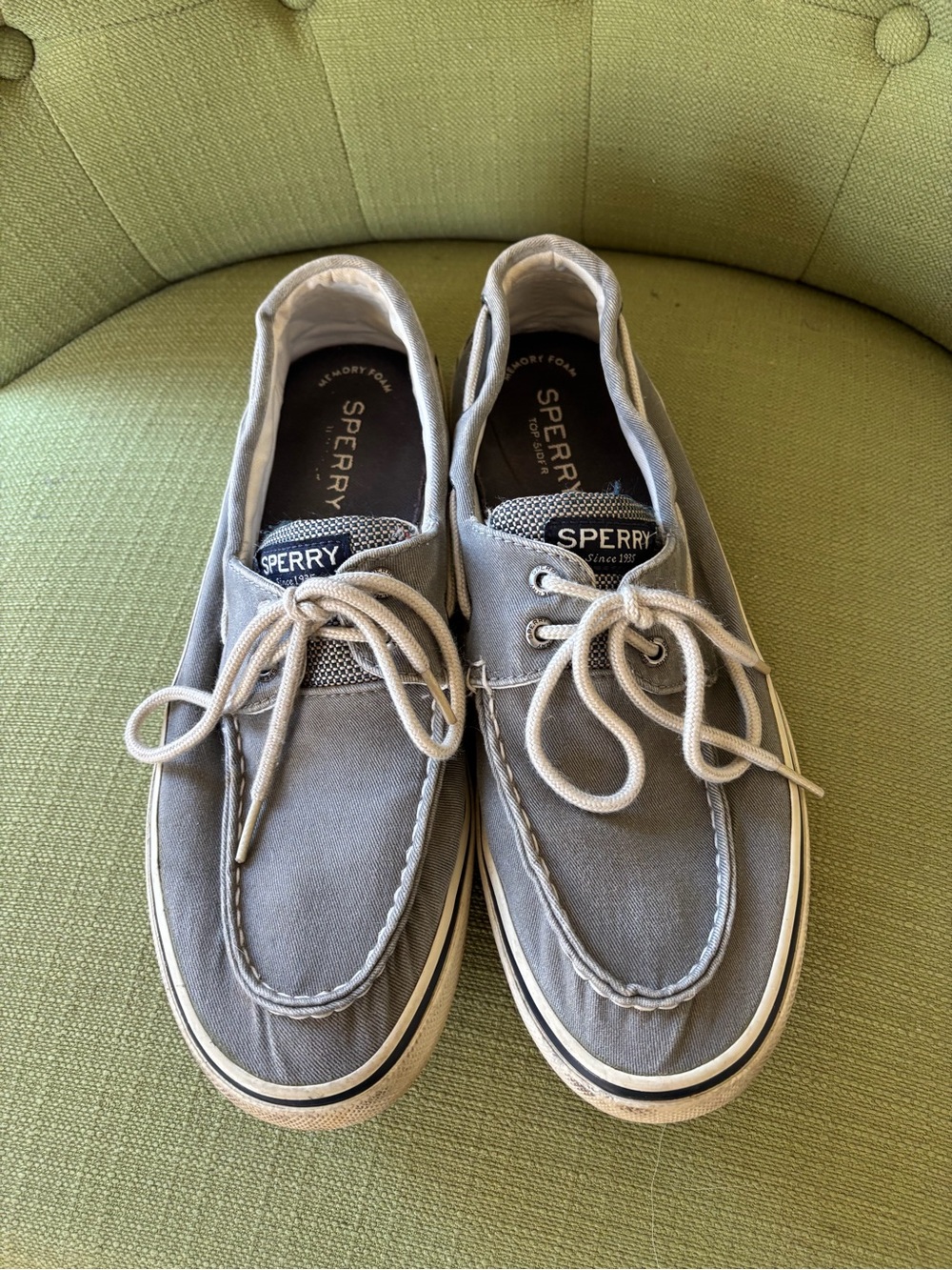 Sperry Men’s Gray Canvas Classic Boat Shoes